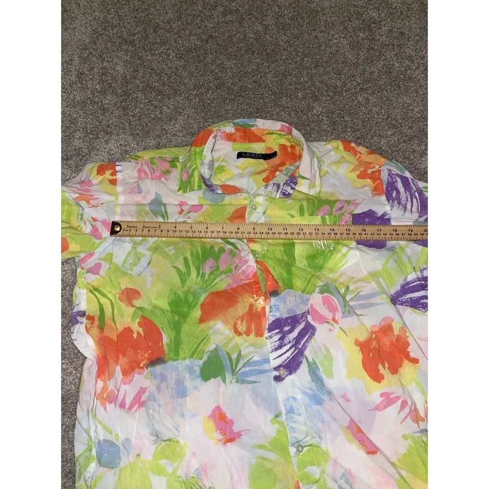 Lauren Ralph Lauren Hawaiian Shirt Floral Paisley‎ Flowers Mens Large Colorful